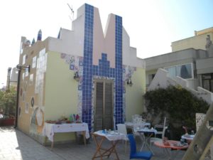 Area colazione nel roof garden